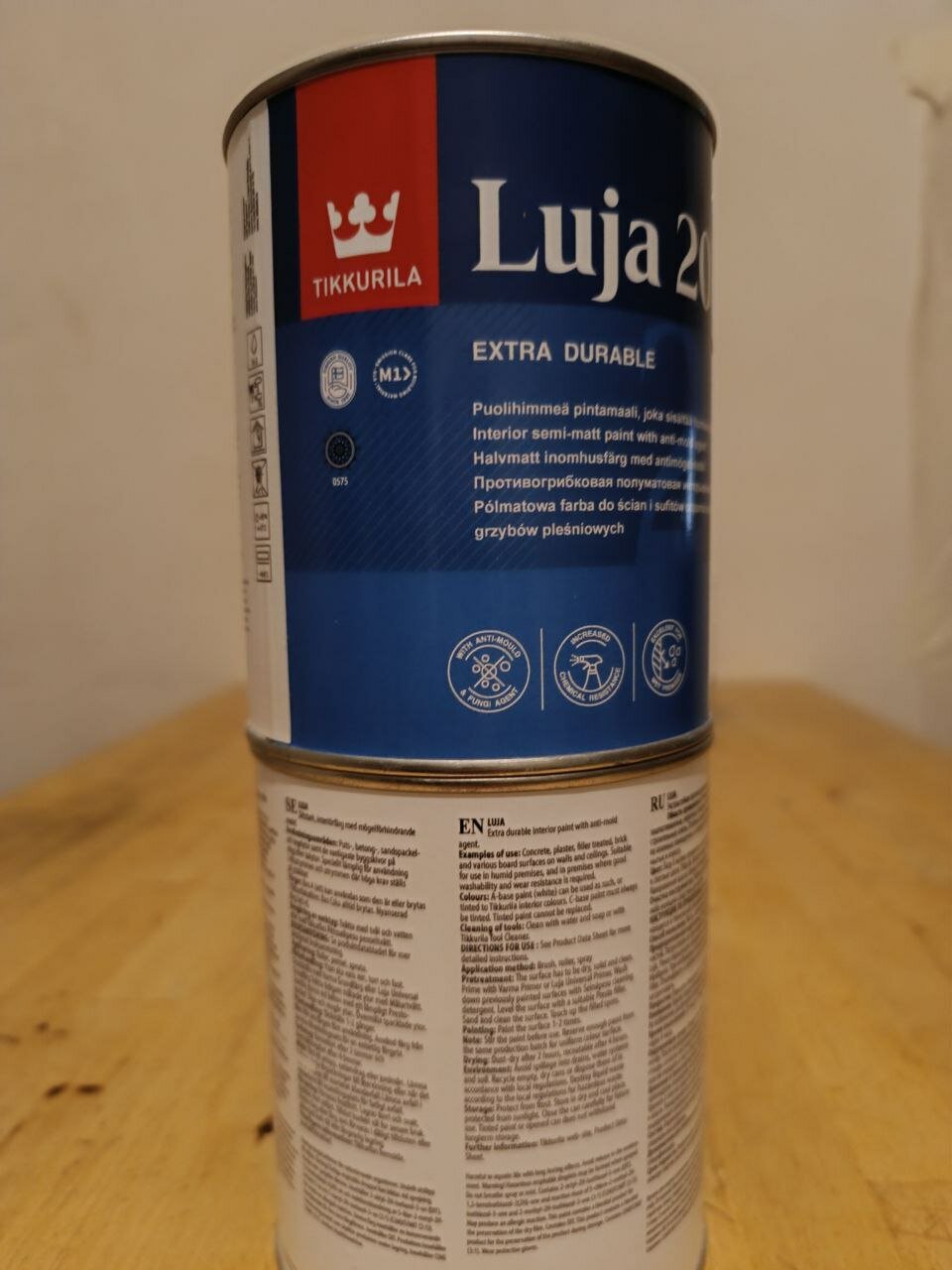 Краска акриловая Tikkurila Luja 20 влагостойкая моющаяся полуматовая бесцветный 0.9 л 1.1 кг