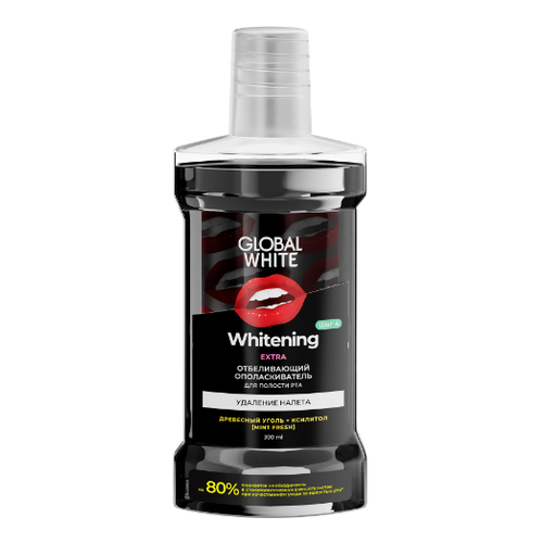 GLOBAL WHITE ополаскиватель отбеливающий Whitening Mouthwash 300мл