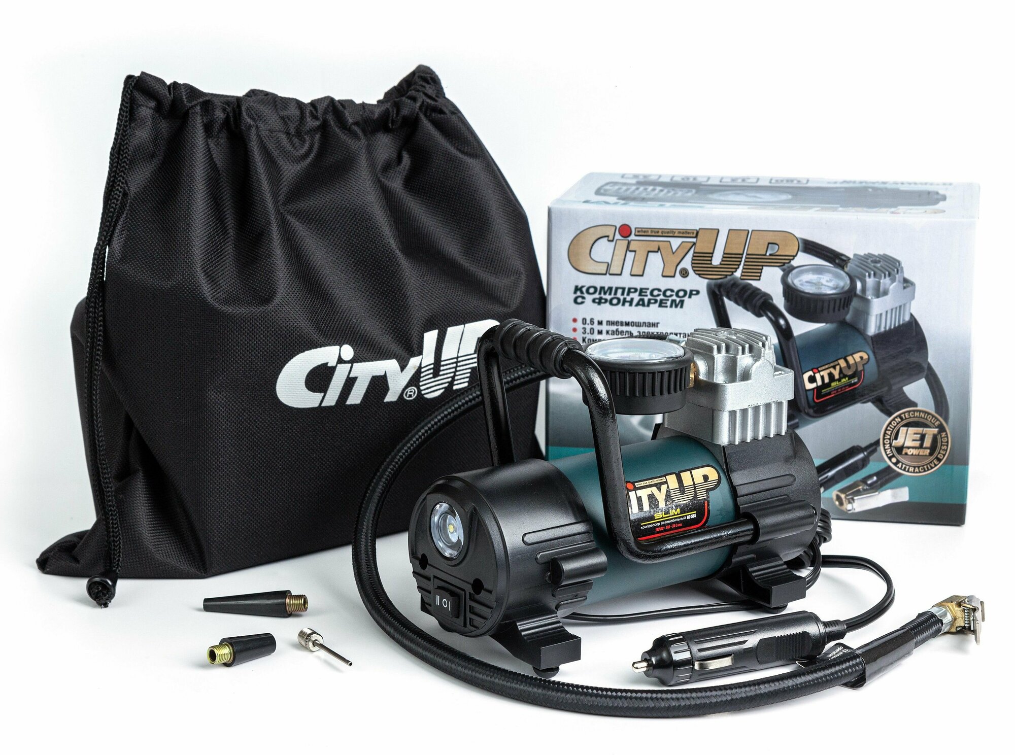 фото Компрессор "Slim"с фонарем (180 Вт,10атм,35л/мин)