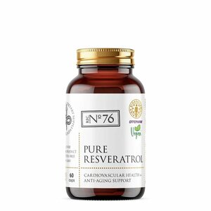 Ресвератрол, Resveratrol (148,5 мг) БАД против старения, антиоксидант для организма, для сердца, мозга и сосудов, омоложение организма, 60 капсул long life recipes