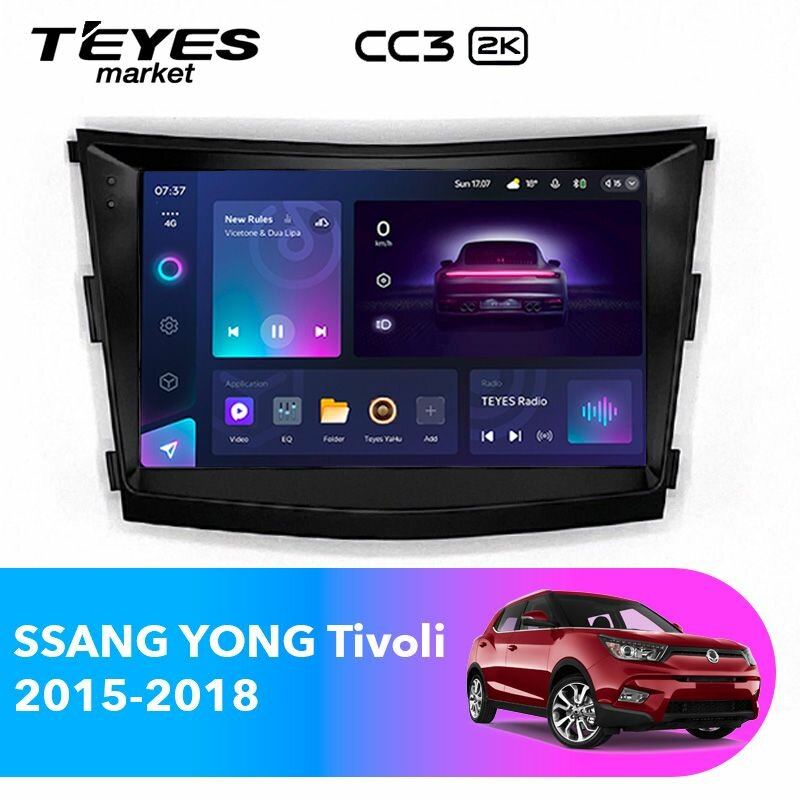 TEYES Магнитола CC3 2K 3 Gb 9.5" для SSANG YONG Tivoli 2015-2018