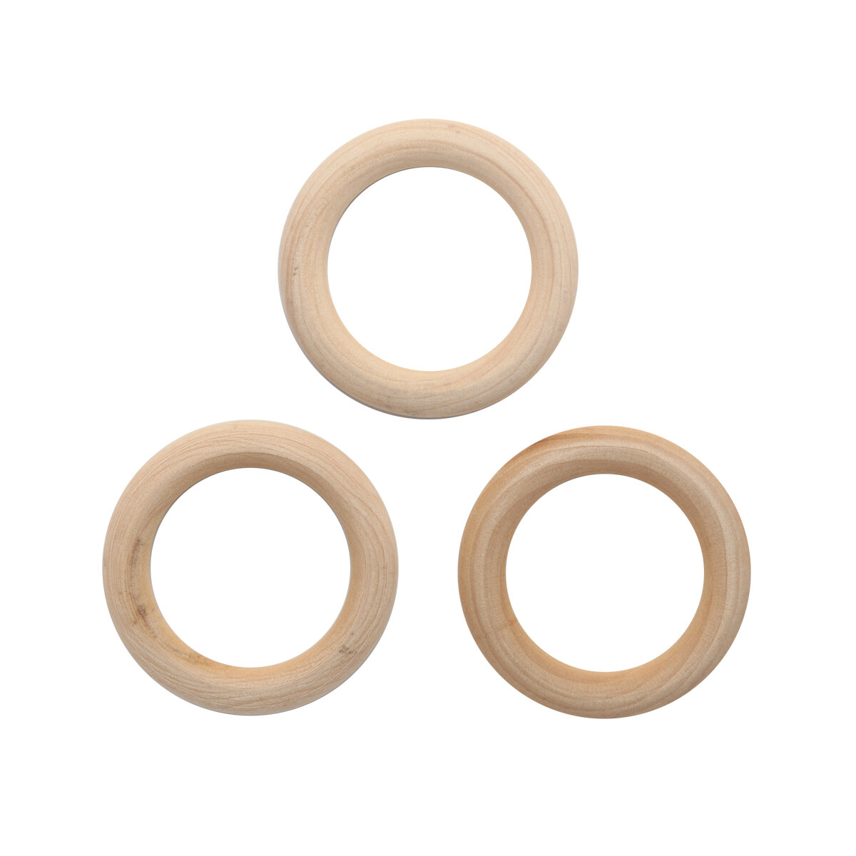 Бусины деревянные неокрашенные кольцо 50 мм, 3 шт