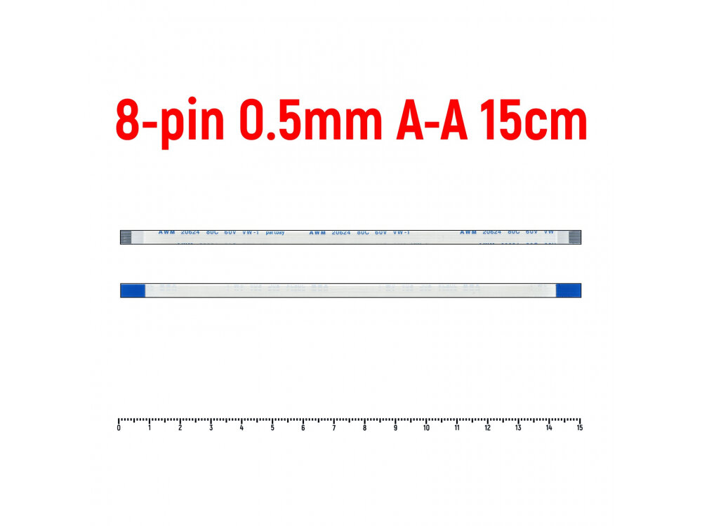 Шлейф тачпада для ноутбука Dell E6430 E6440 FFC 8-pin Шаг 0.5mm Длина 15cm Прямой A-A AWM 20624 80C 60V VW-1