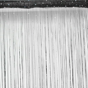 Штора 2,8х3 метра нитяная готовая (кисея) с пайетками, цвет черный