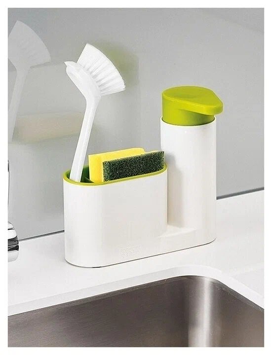 Органайзер для кухни и ванны с дозатором для мыла / диспенсер для моющего средства и губки