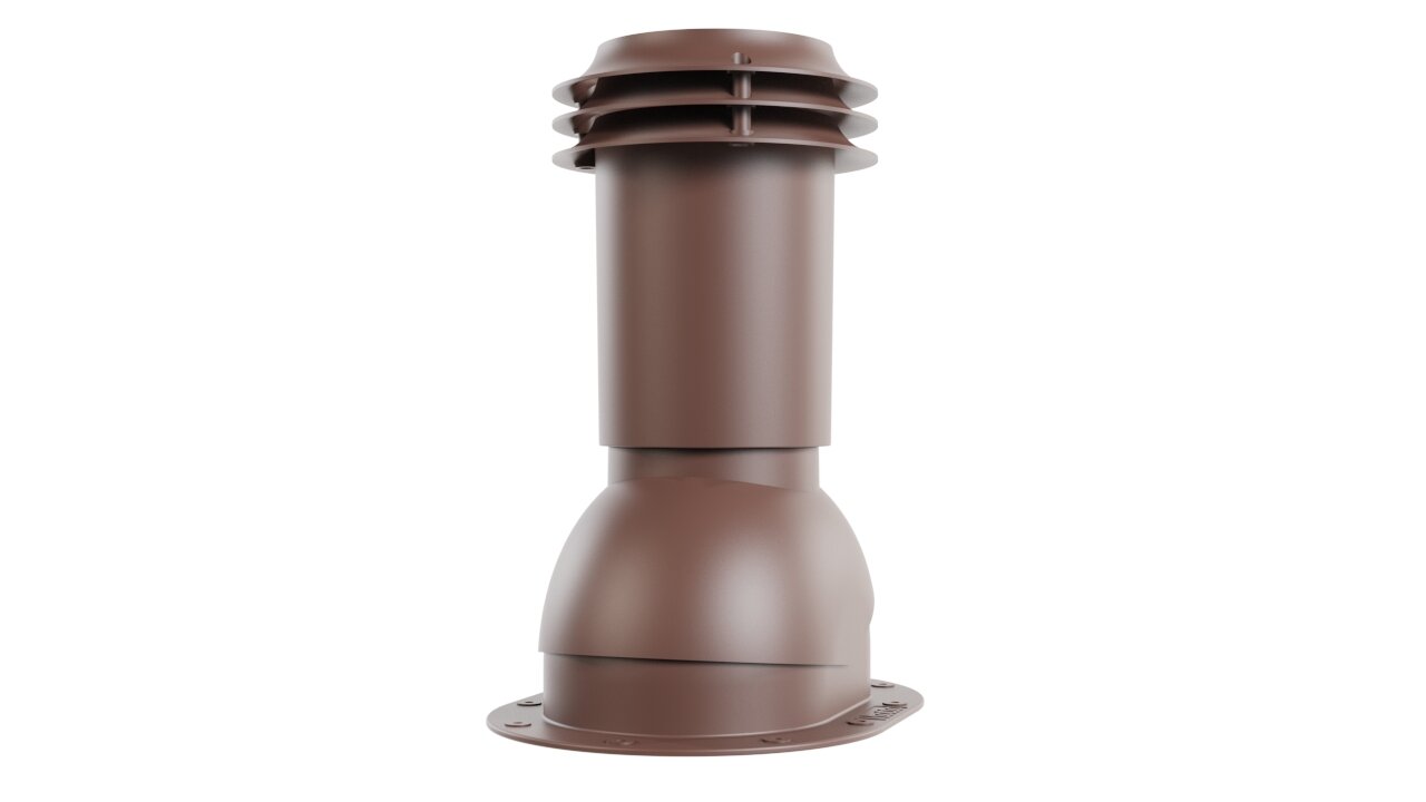 Выход вентиляции канализации Viotto, для готовой мягкой и фальцевой кровли, коричневый шоколад (RAL 8017)