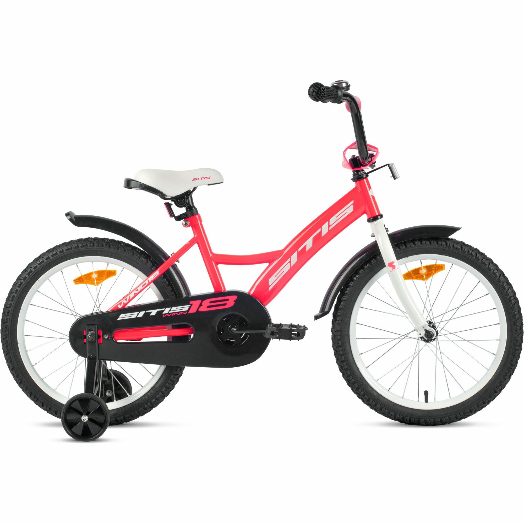 Велосипед Sitis Wind 18" (2024) детский для мальчиков, стальная рама с ножным тормозами, 1 скорость, для роста 115-130 см, цвет Pink