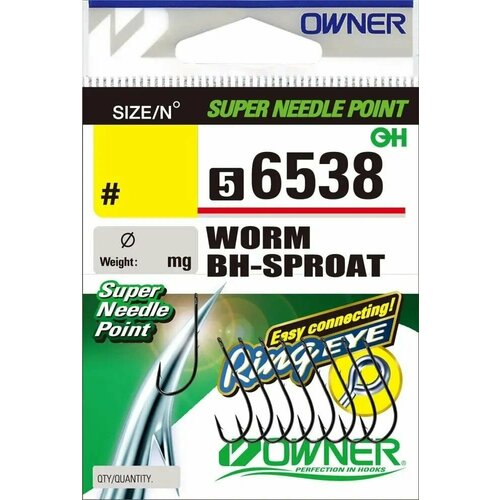 Крючки Owner 56538 № 06 (9шт) Worm BH-Sproat