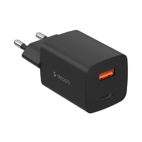 Deppa Зарядное устройство сетевое Deppa 11436 USB-C/A 45w, черное (GaN)