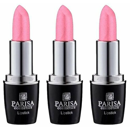 Parisa Cosmetics Помада для губ L-03, с касторовым маслом, тон № 62 Розово-кремовый перламутр, 3 шт