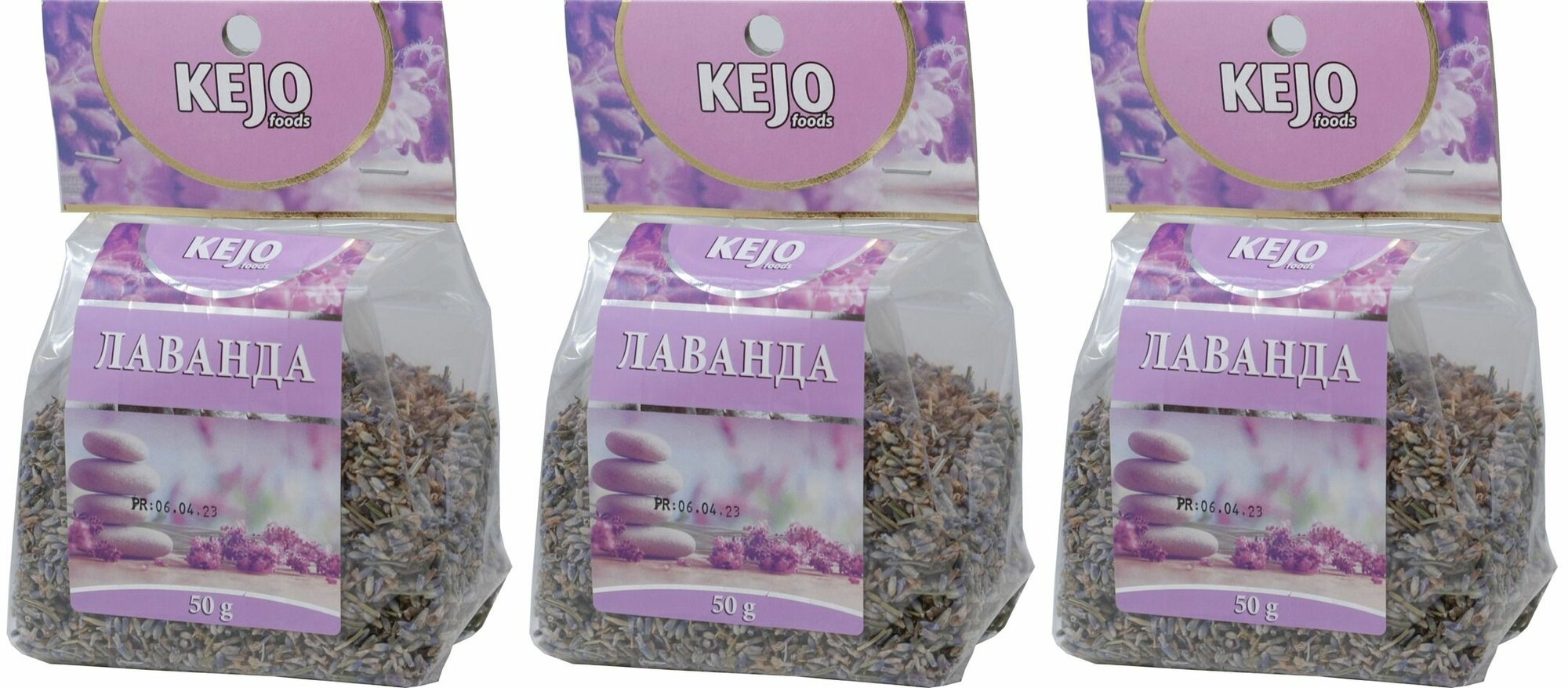 KEJOfoods Чай цветочный Лаванда, 50 гр, 3 шт