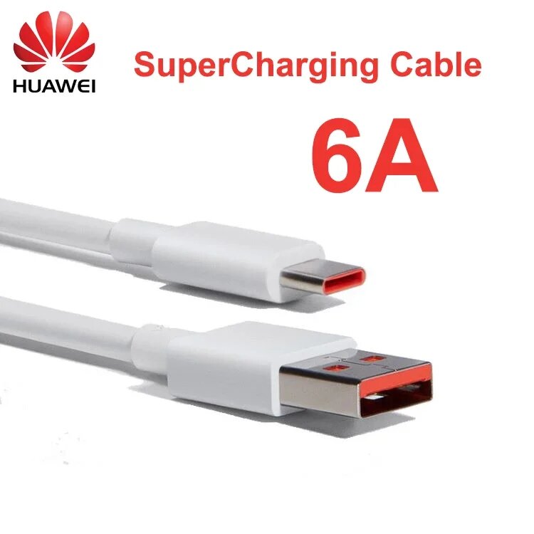 Зарядный кабель Huawei 6A Mate 50, USB Type C для Nova 7 Mate 20 30 40 60 P30 P40 P50 P60 Pro Honor 30S, оригинал, 150CM — фото 1