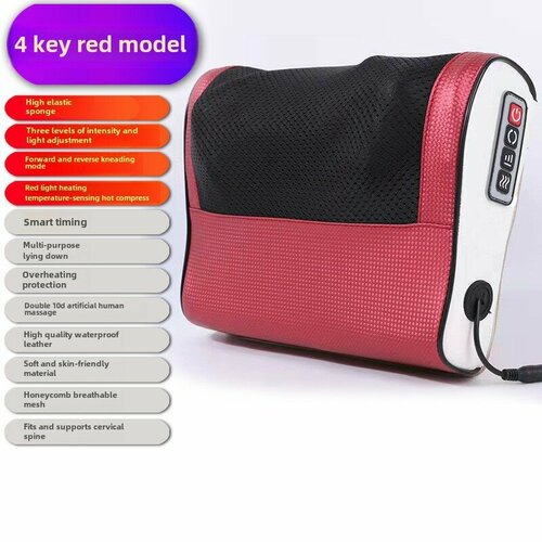 Массажер для шеи и спины, с подогревом, 4 кнопки