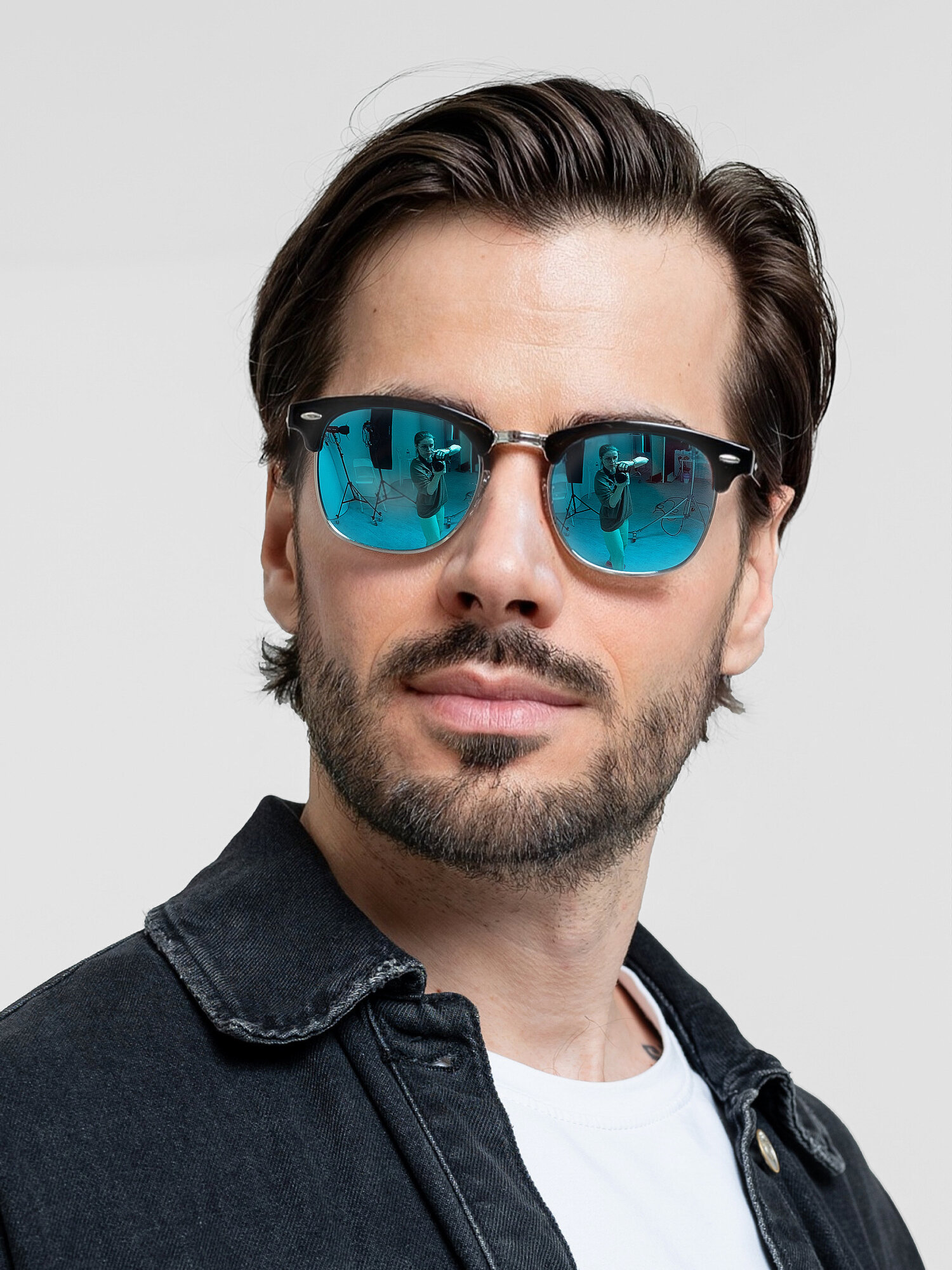 Солнцезащитные очки Zabologen, голубой/черный — фото 1