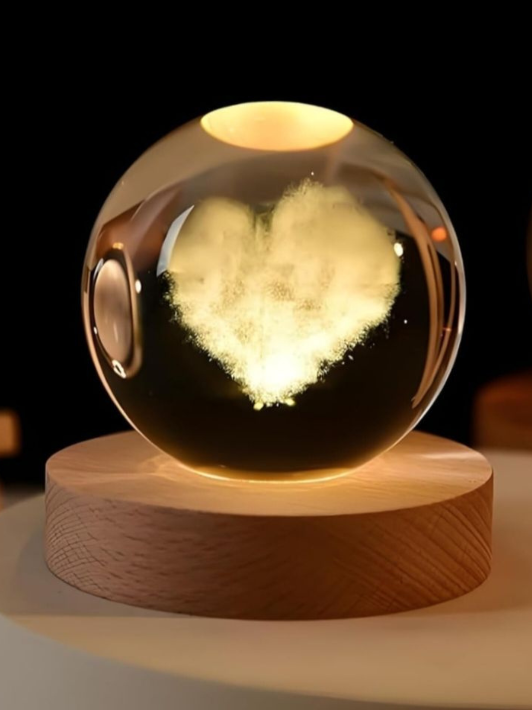 Хрустальный шар ночник 3D, антистресс, настольный светильник, 6 см, лампа LED - Аметистовый