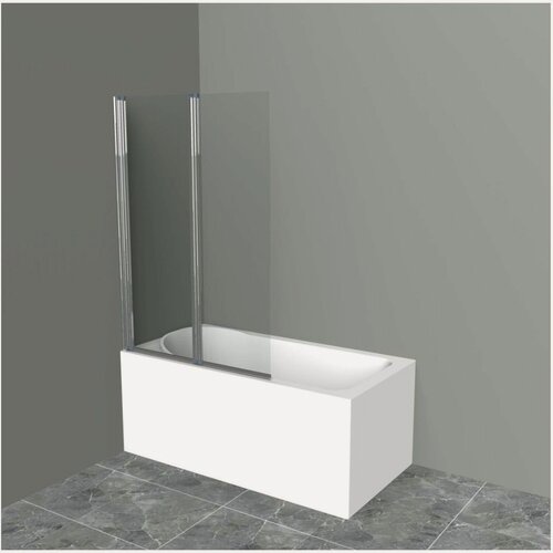 Изображение товара Душевая шторка на ванну BelBagno UNO-V-2-120/150-C-Cr хром, стекло прозрачное 5 мм (1500х1200)