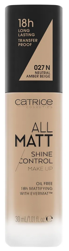 CATRICE Тональный крем All Matt Shine Control Make Up, 30 мл, оттенок: 027N Neutral Amber Beige