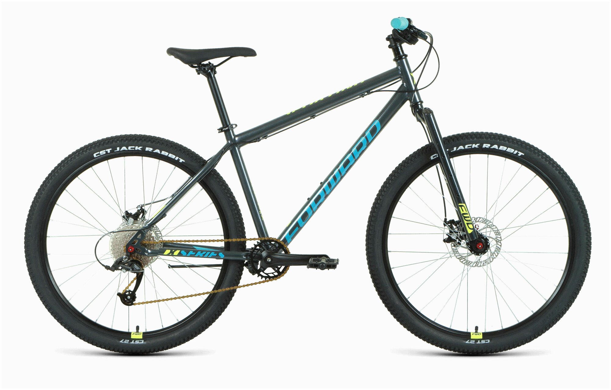 Велосипед 27,5" Forward Sporting 27,5 X D Темно-серый/Зеленый 2022 г:17" RBK22FW27886 .