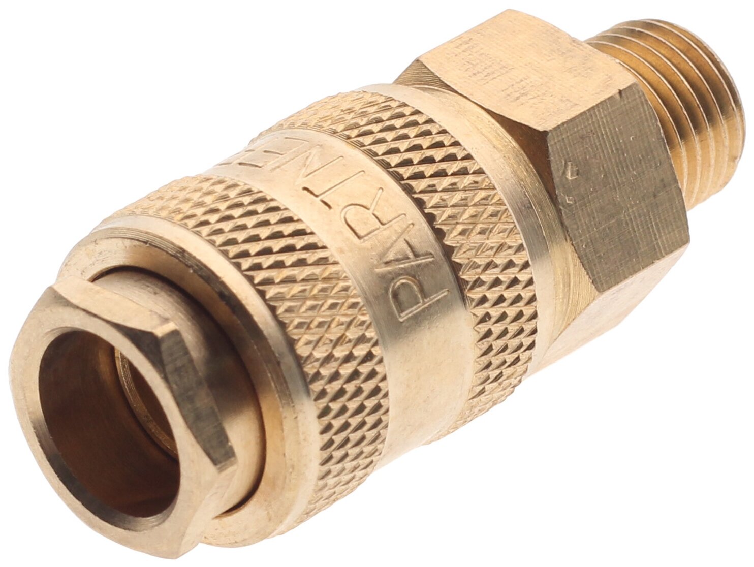 Partner Быстроразъем пневматический с клапаном с наружной резьбой 1/4" (латунь) Partner BSE1-2SM (код 6735)
