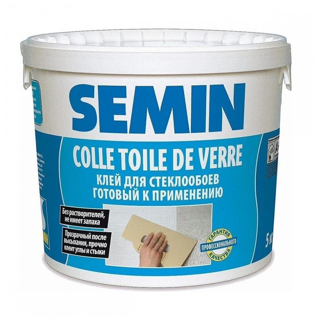 Semin Colle Toile De Verre Airless Готовый клей для обоев под покраску и под стеклообои Франция