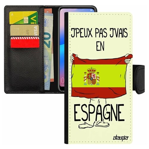 фото Чехол книжка для мобильного redmi 6a, "еду в испанию" флаг страна utaupia