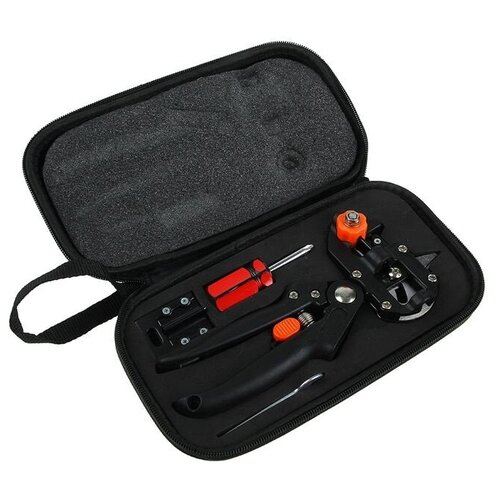 Набор профессиональный: секатор прививочный, 2 насадки, отвёртка, гаечный ключ, в чехле