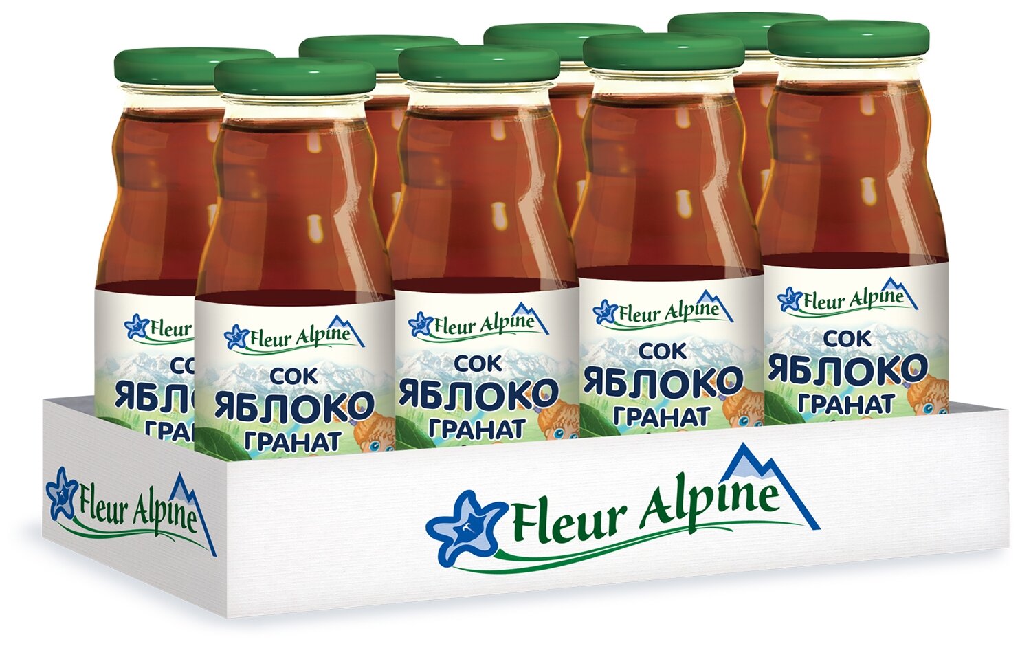 Спайка Сок детский Fleur Alpine Яблочно-гранатовый, с 8 месяцев, 8 шт. по 200 мл