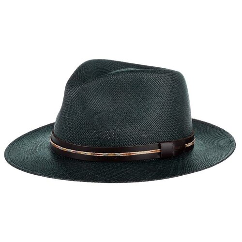 Шляпа федора Bailey, солома, размер 61, синий