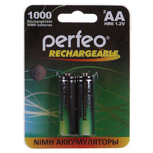 фото Аккумулятор aa - perfeo 1000mah (2 штуки) pf aa1000/2bl pl