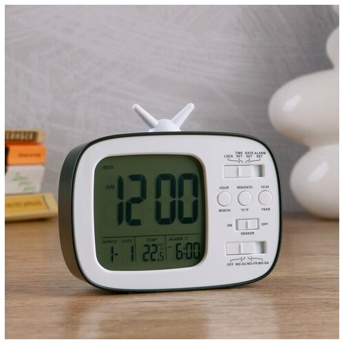 фото Часы электронные "камбре" (будильник, дата, термометр) 12×10×4.5 см qwen