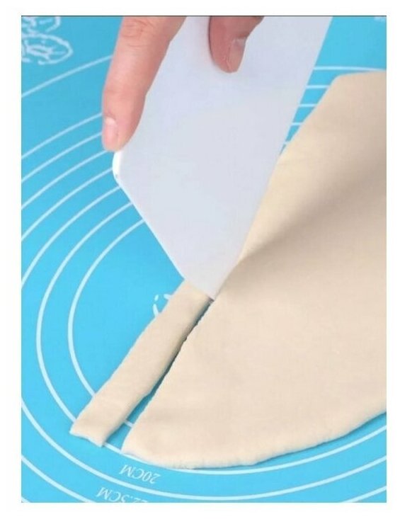 Силиконовый коврик для раскатки теста 65*45 Голубой - фотография № 5