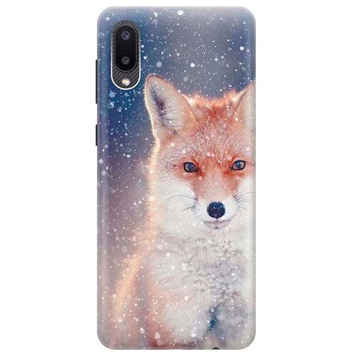 фото Ультратонкий силиконовый чехол-накладка для samsung galaxy a02 с принтом "лисица в снегопад" gosso
