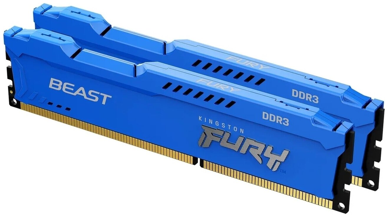 Оперативная память KINGSTON FURY Beast Blue DIMM DDR3 8GB (2x4GB) 1600 MHz (KF316C10BK2/8)