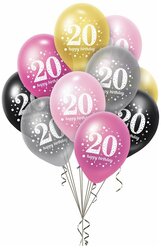 Набор воздушных шаров с рисунком юбилей 20 лет - 10шт 30см