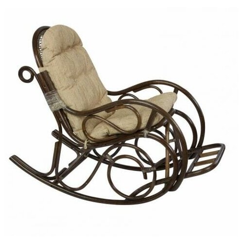 фото Кресло-качалка с подножкой (подушка рогожка) 05/11 б (рогожка) мебель ротанг