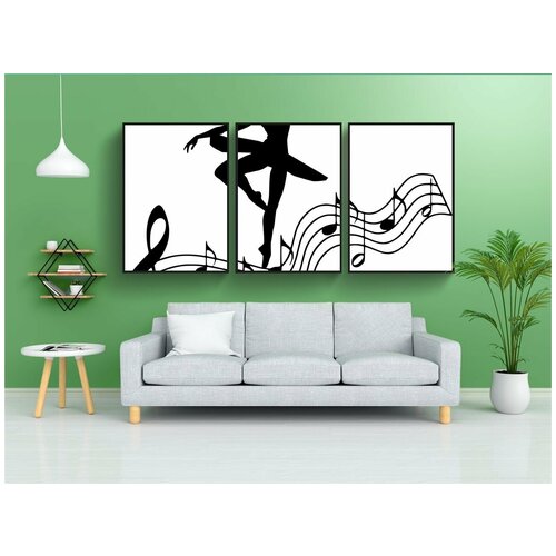 фото Набор модулных постеров для интерьера "силуэт, музыкальный, балет" 60x90 см. в тубусе, без рамки lotsprints