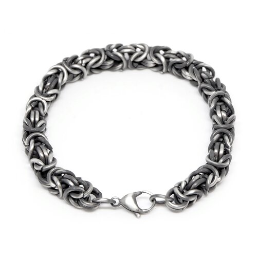 фото Браслет ruby-ruby, размер 21 см, размер m, серебряный, черный