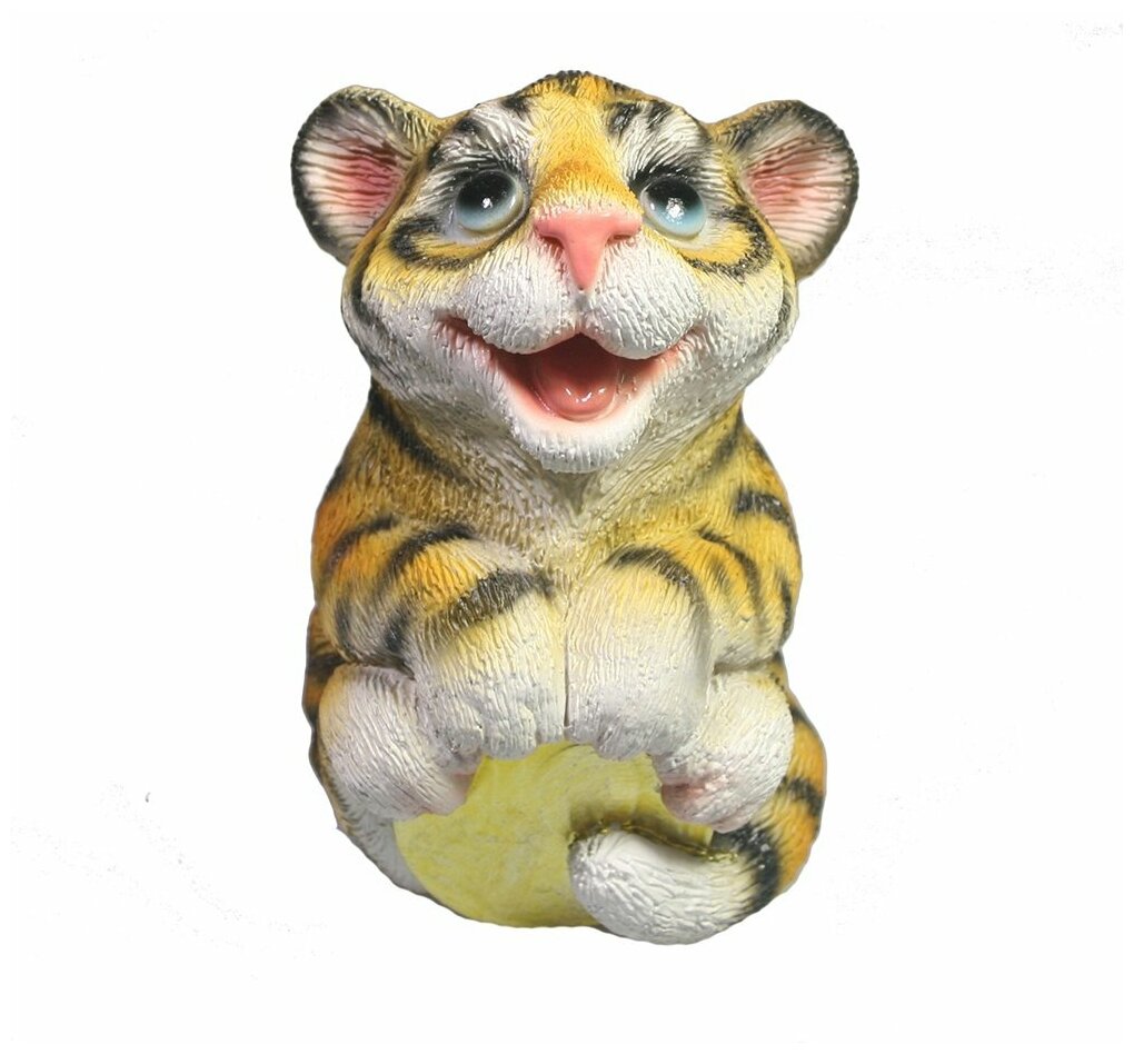 Фигура декоративная Счастливый тигр с монетой (рыжий) 4.5*4.5*7см KSMR-716220/SGT004