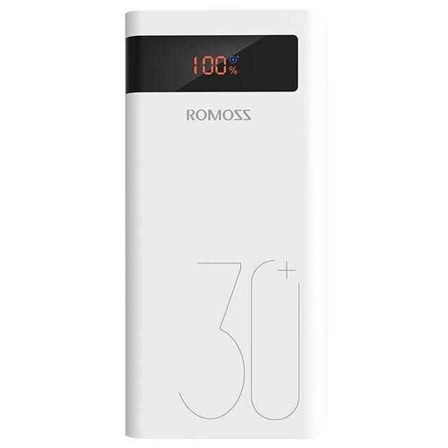 фото Мобильный аккумулятор romoss php30 pro (sense 8p+) 30000 mah 3a qc 2xusb, белый (php30 pro)