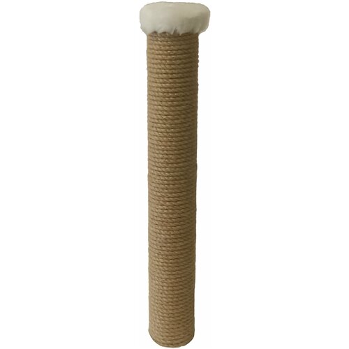 Сменный столбик для когтеточки 70 см, диаметр 7 см с пятачком и болтом (белый мех)
