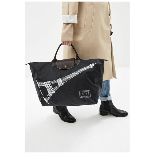 фото Сумка дорожная мужская, женская, для ручной клади победа, аэрофлот, хозяйственная, спортивная antan 175 эйфелева башня/черный