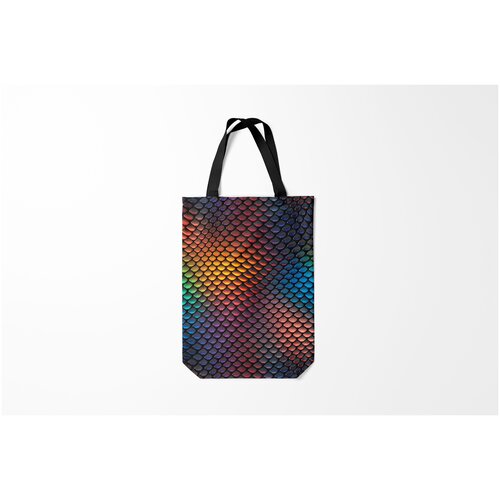 фото Сумка-шоппер / 31х42 см / звери / разные радужная чешуя burnettie