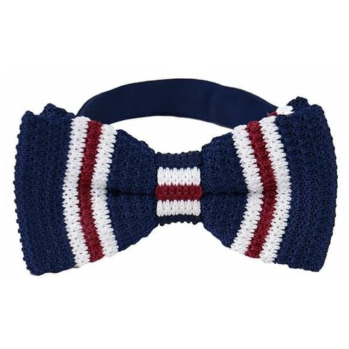 Галстук-бабочка / Street Soul / Jazzman Вязаный галстук Двойная полоска / темно-синий с полосками бе (One size)