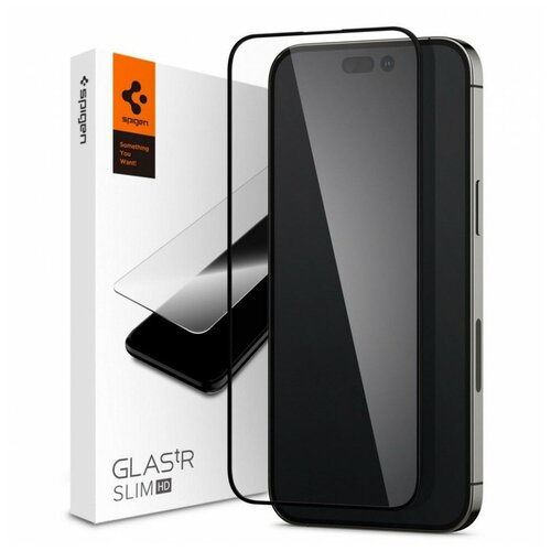 Защитное стекло Spigen Glass FC для Iphone 14 Pro Max Black (AGL05209)