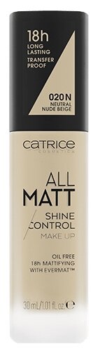 CATRICE Тональный крем All Matt Shine Control Make Up, 30 мл, оттенок: 020N Neutral Nude Beige