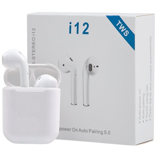 Беспроводные TWS наушники i12 для телефона смартфона айфона андройда Блютуз bluetooth наушники с микрофоном 42000₽