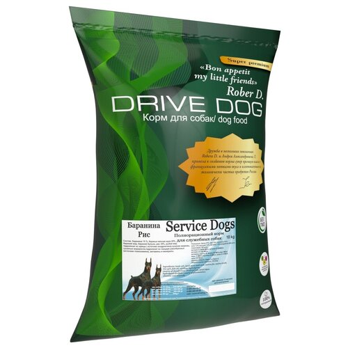 DRIVE DOG Service Dogs 15кг полнорационный сухой корм для служебных собак баранина с рисом сухой корм escortдля взрослых служебных собак security 15 кг