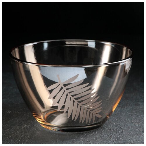 Салатник «Папоротник», 1 л, d=19 см, цвет янтарный