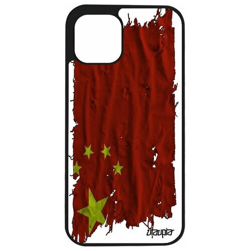фото Чехол для мобильного apple iphone 12, "флаг китая на ткани" государственный патриот utaupia