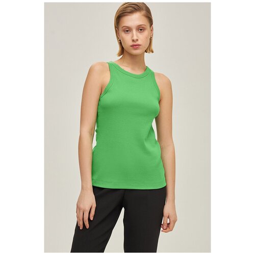 Топ без рукавов в рубчик (Бирюзовый), XS